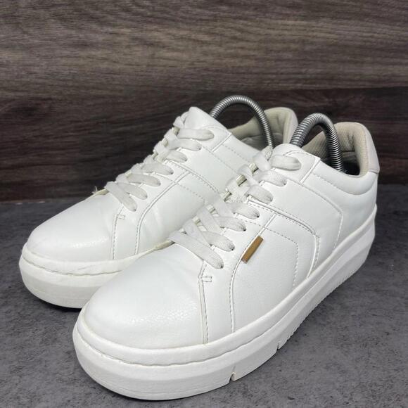 Dr Scholls Sadie Platform Sneakers Womens Size 8.5 White Leather Lace Up - Picture 2 of 11